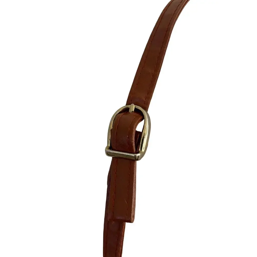Vintage Lee Sands Eel Skin Wallet Shoulder Bag Brown